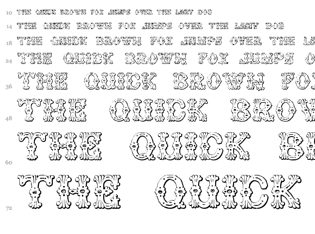 Grolier Beveled font waterfall
